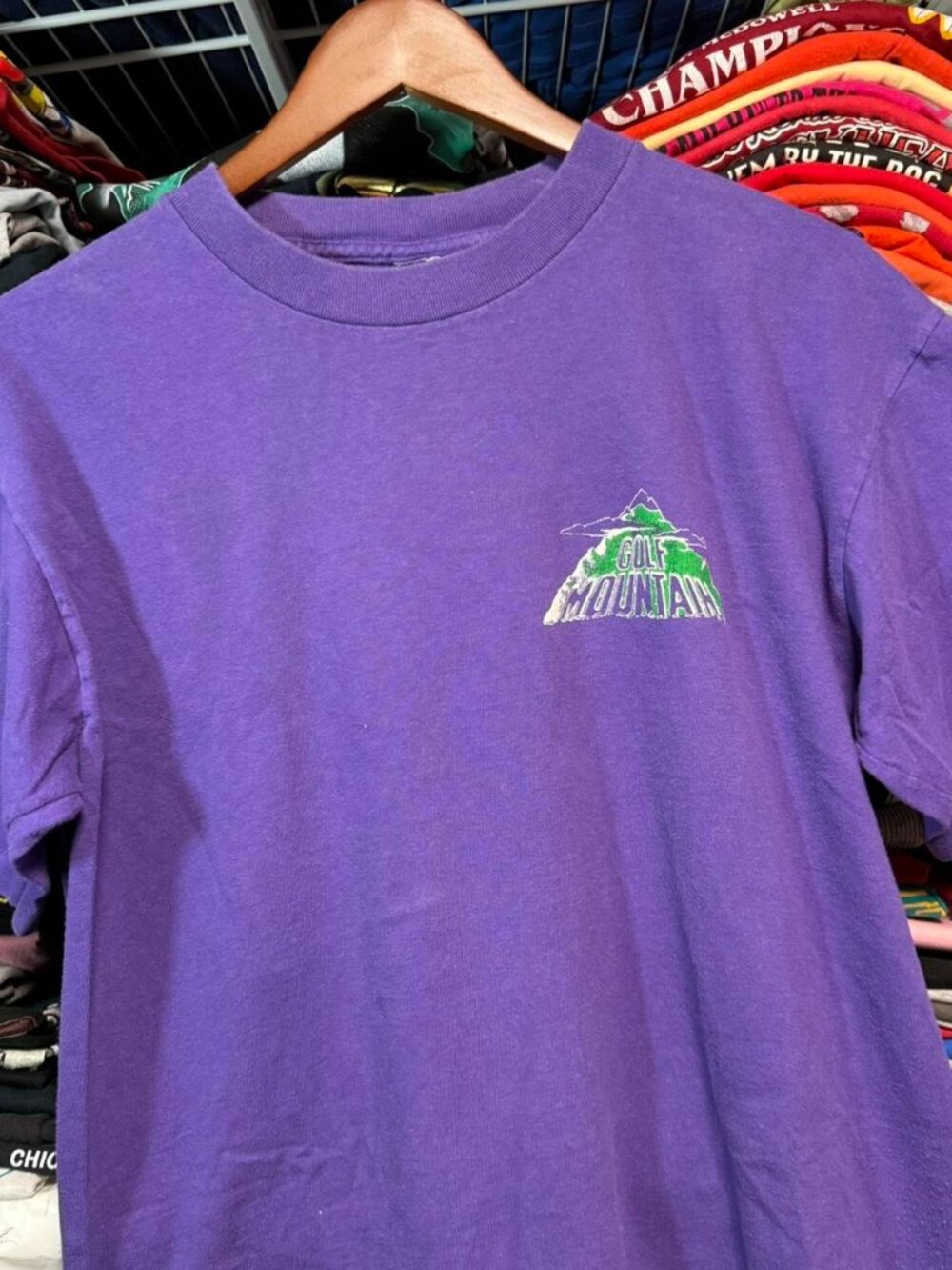 Purple vintage 90s golf mountain t shirt